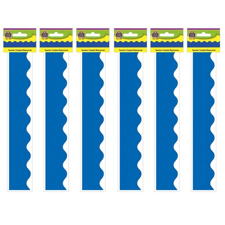 Teacher Created Resources Blue Scalloped Border Trim, 35 Feet/Pack, PK6 TCR4173